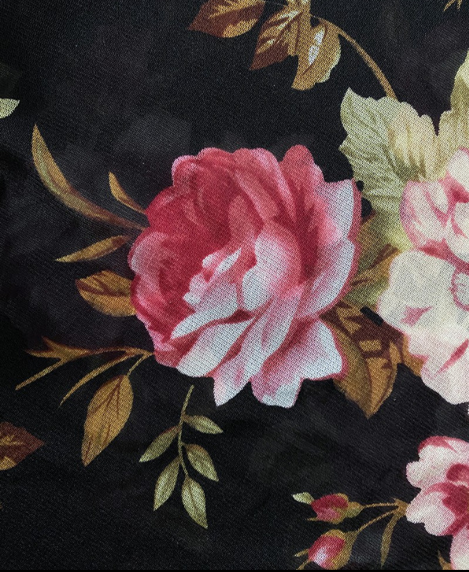 Womens Floral Print Blouse Elegant Crewneck Top Fitted Casual Style T-shirt